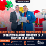 CARLOS BARDALES RECIBE CONDECORACIÓN POR SU TRAYECTORIA COMO DEPORTISTA EN LA DISCIPLINA DE NATACIÓN