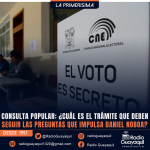 ¿CUÁL ES EL TRÁMITE QUE DEBEN SEGUIR LAS PREGUNTAS QUE IMPULSA DANIEL NOBOA? – CONSULTA POPULAR